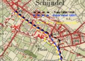 De verschillende verkeersroutes voorafgaand aan de aanleg van Plein 1944 in 1963. Voor meer details klik hier.